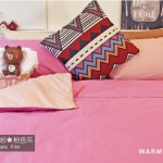 床包 / 單人  素色混搭設計款【粉紅X淡粉】100%精梳棉   單人床包含一個枕套