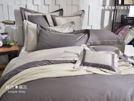 床包 / 雙人 純色設計款 / 麻灰 60支精梳棉 雙人床包含二個枕套