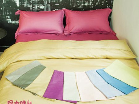 床包被套組 / 單人  素色款 100%精梳棉   單人床包被套組