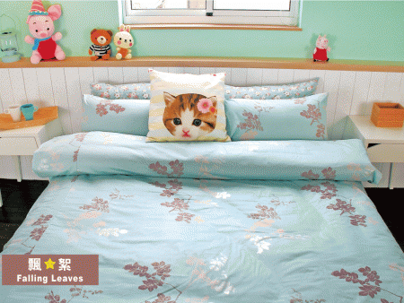 床包 / 雙人 印花設計款 / 飄絮 100%精梳棉  雙人床包含二個枕套